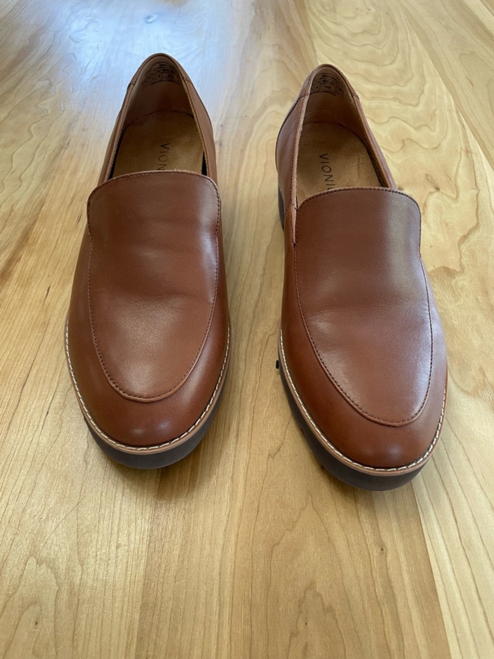 Vionic Kensley Womens Size 10 Wide Slip On Loafers Shoes Brown Leather - Picture 3 of 8